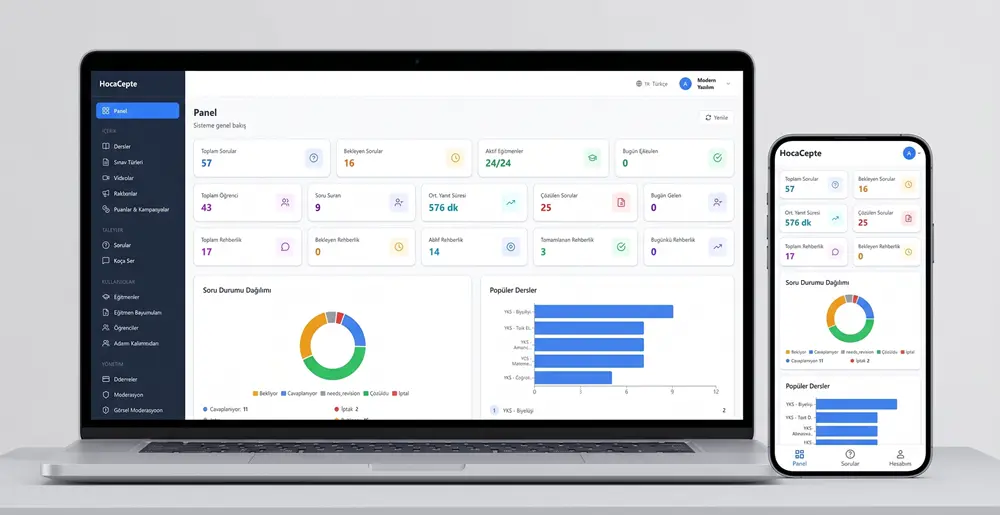 HocaCepte student-tutor marketplace interface